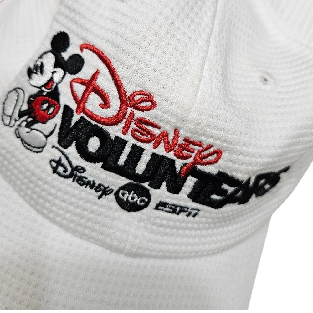Disney VoluntEARS NWT White Baseball Cap‎ Competition Mesh Hat ABC ESPN